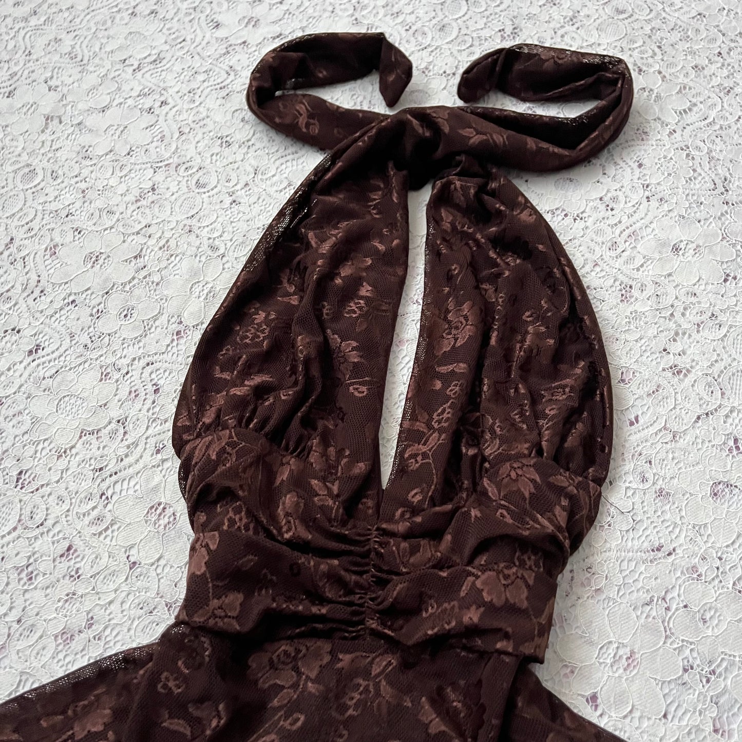 Coquette halter lace top