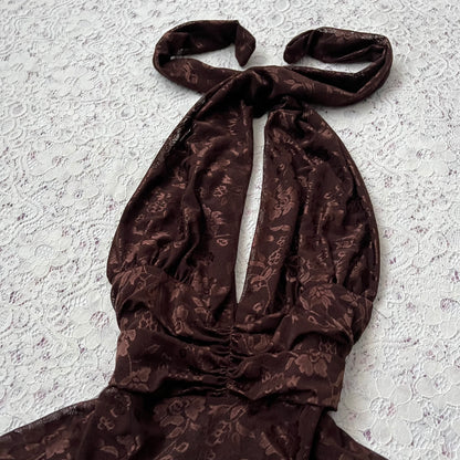 Coquette halter lace top