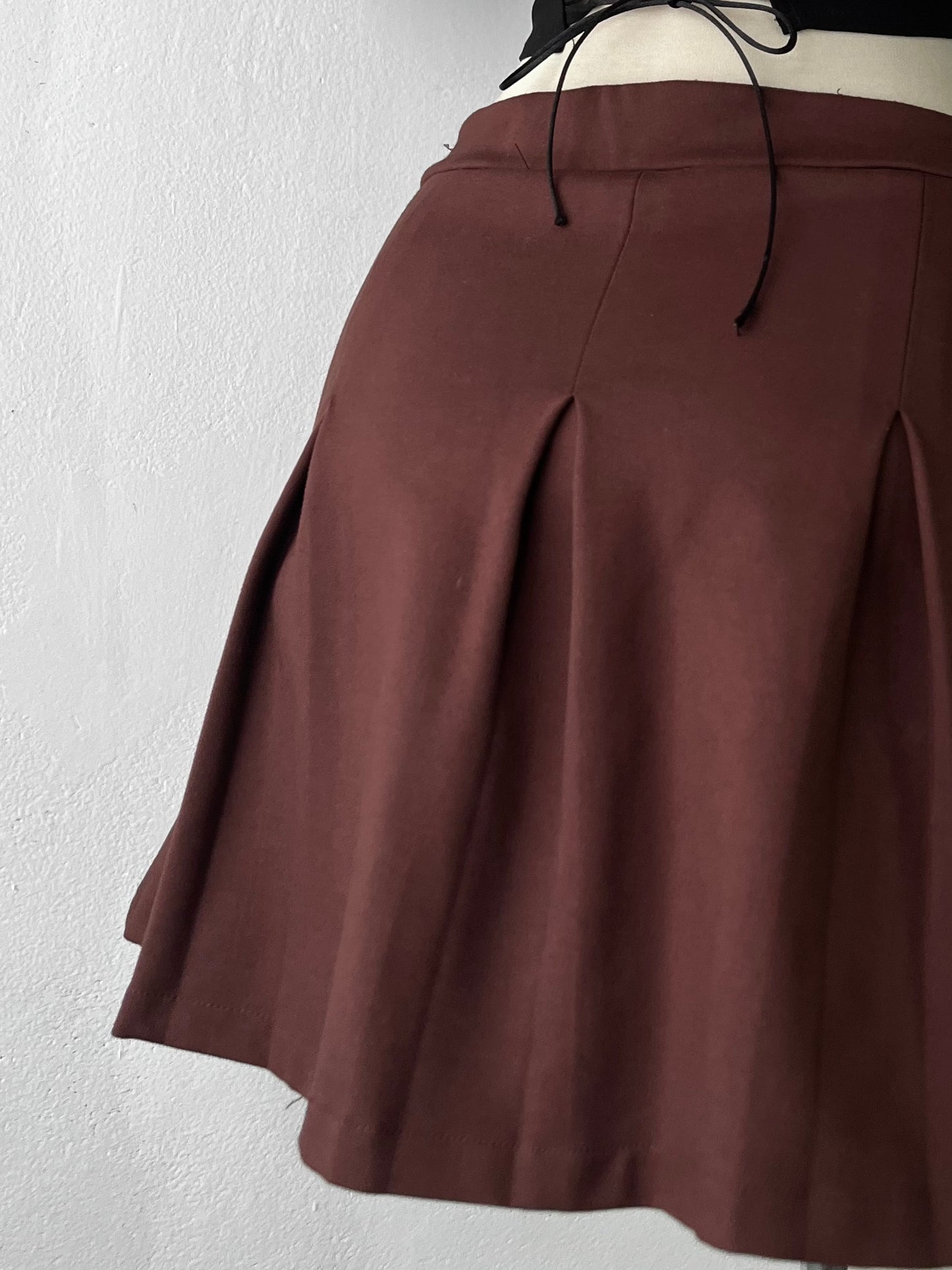 Brown pleated skort