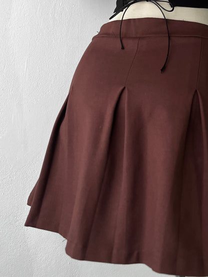 Brown pleated skort