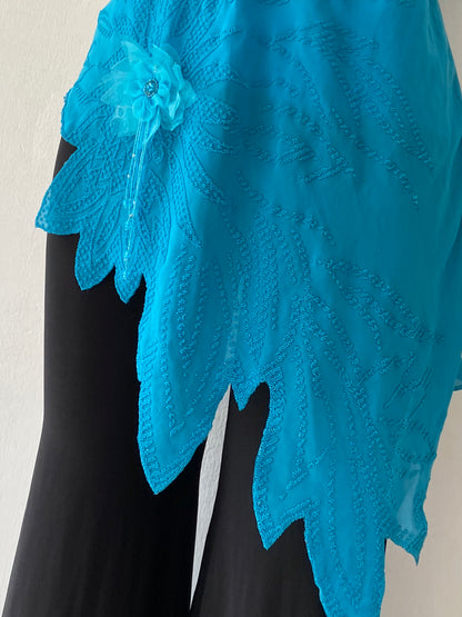 Light blue asymmetrical blouse