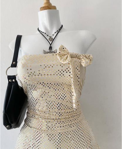 Polka dots dress with bow