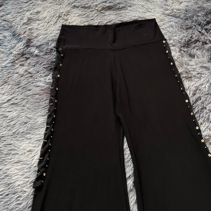 Black flared pants with sequins-size M