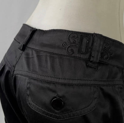 Mini shorts negro de seda satín - size M