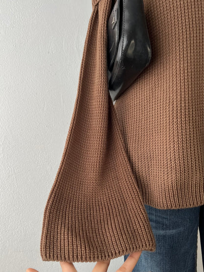 Off-the-shoulder sweater with wide sleeves