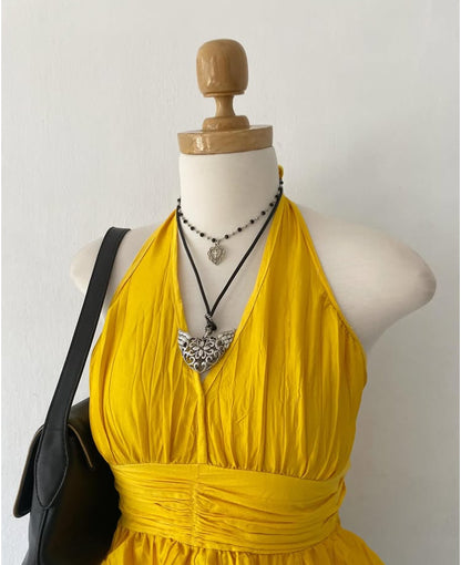 Yellow halter top~size S