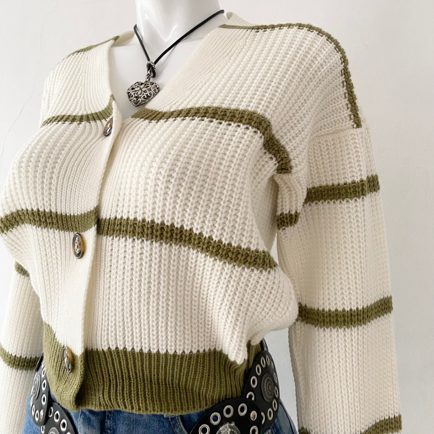Wool waist cardigan