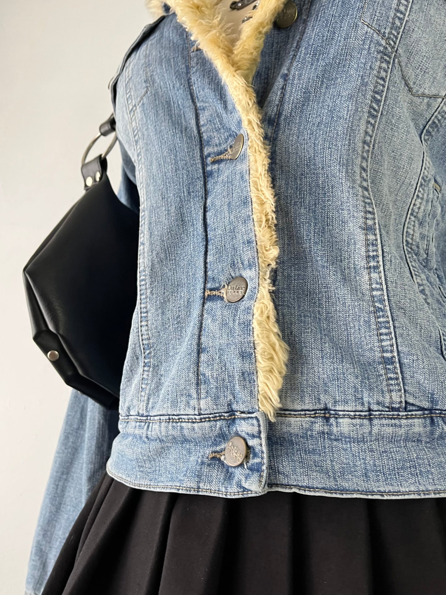 Denim jacket with warm sherpa lining