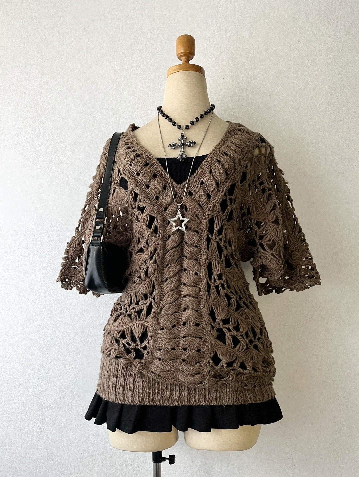 Long knitted wool top