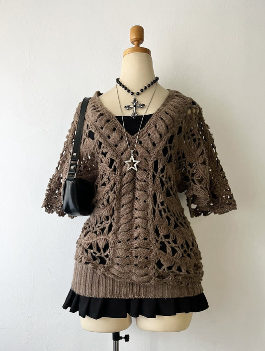 Long knitted wool top