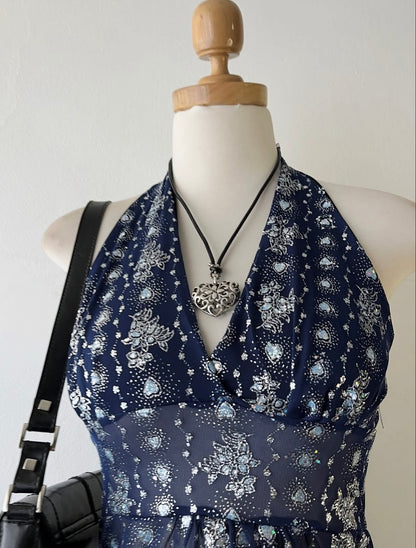 Halter top in midnight blue