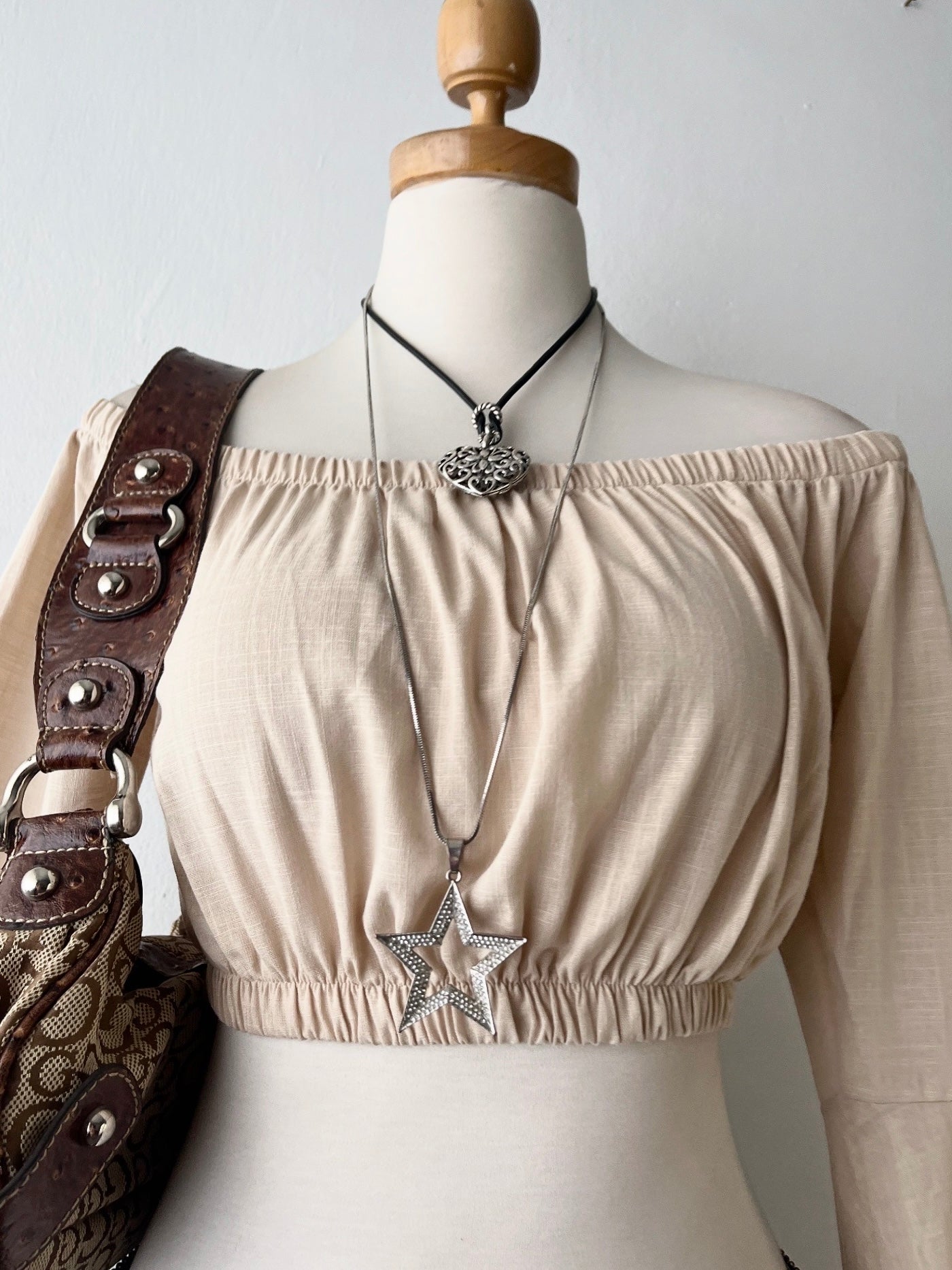 Off shoulder top with flared sleeves