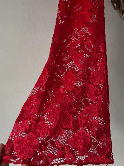Off shoulder lace top with wide sleeves