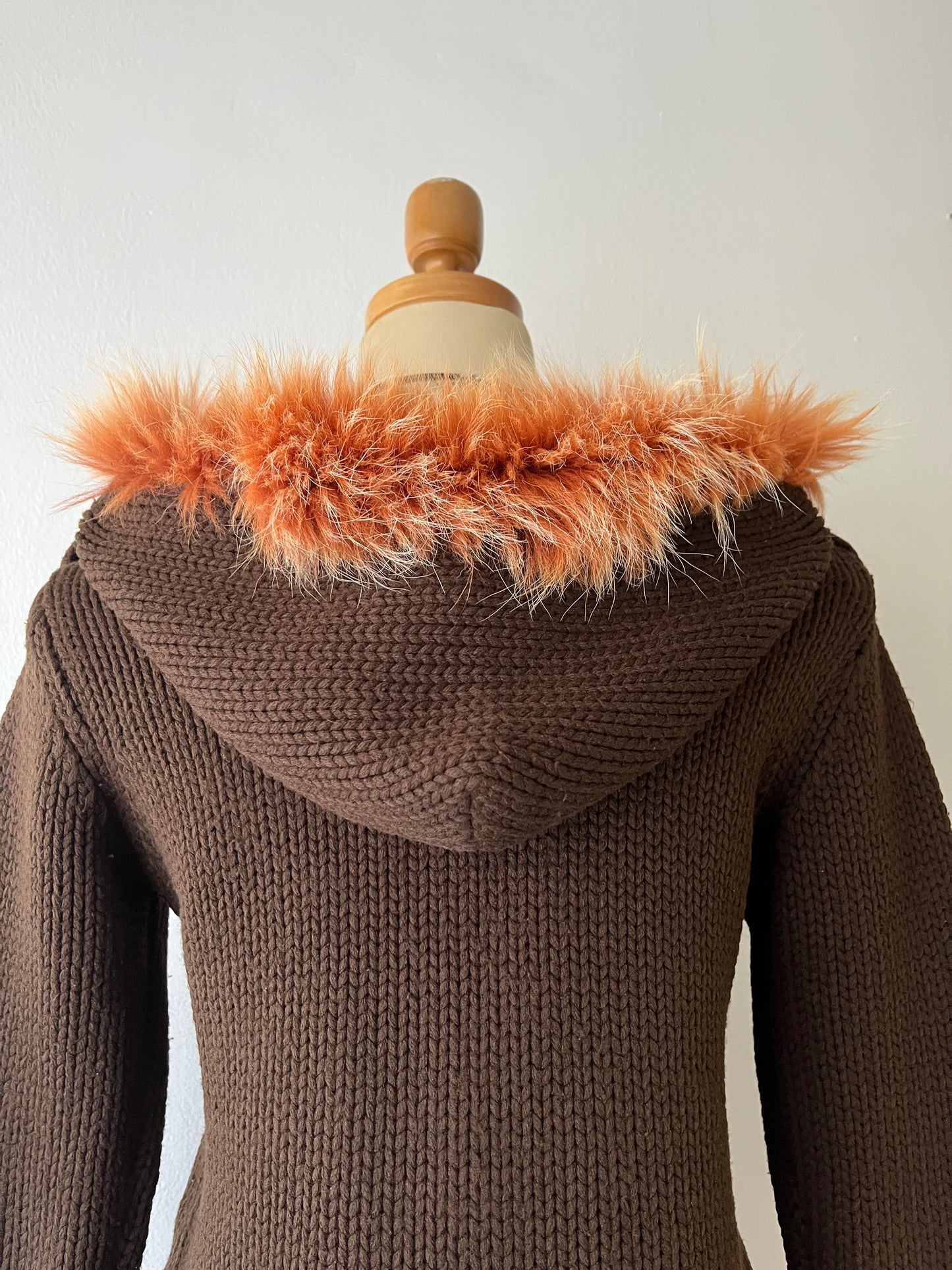 Knitted jacket with hood