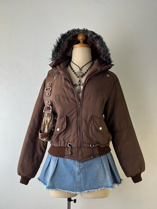 Padded jacket with removable hood