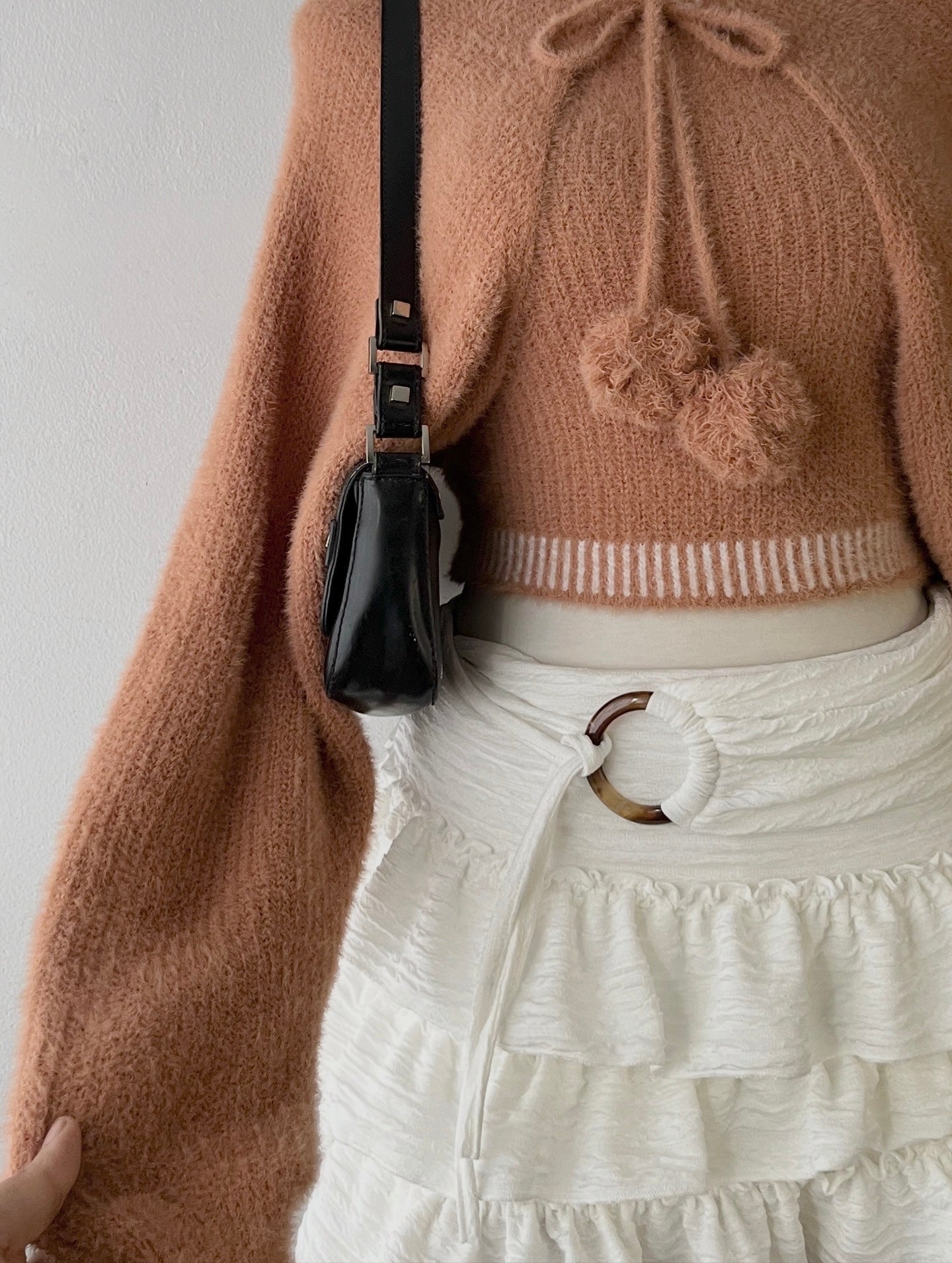 Set (Knitted cardigan + knitted top)