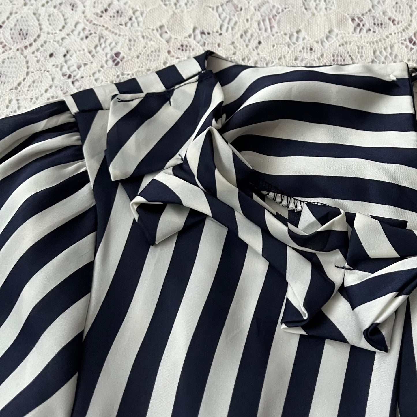 Striped coquette blouse
