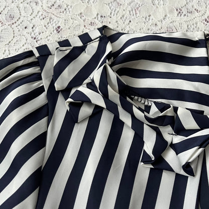 Striped coquette blouse