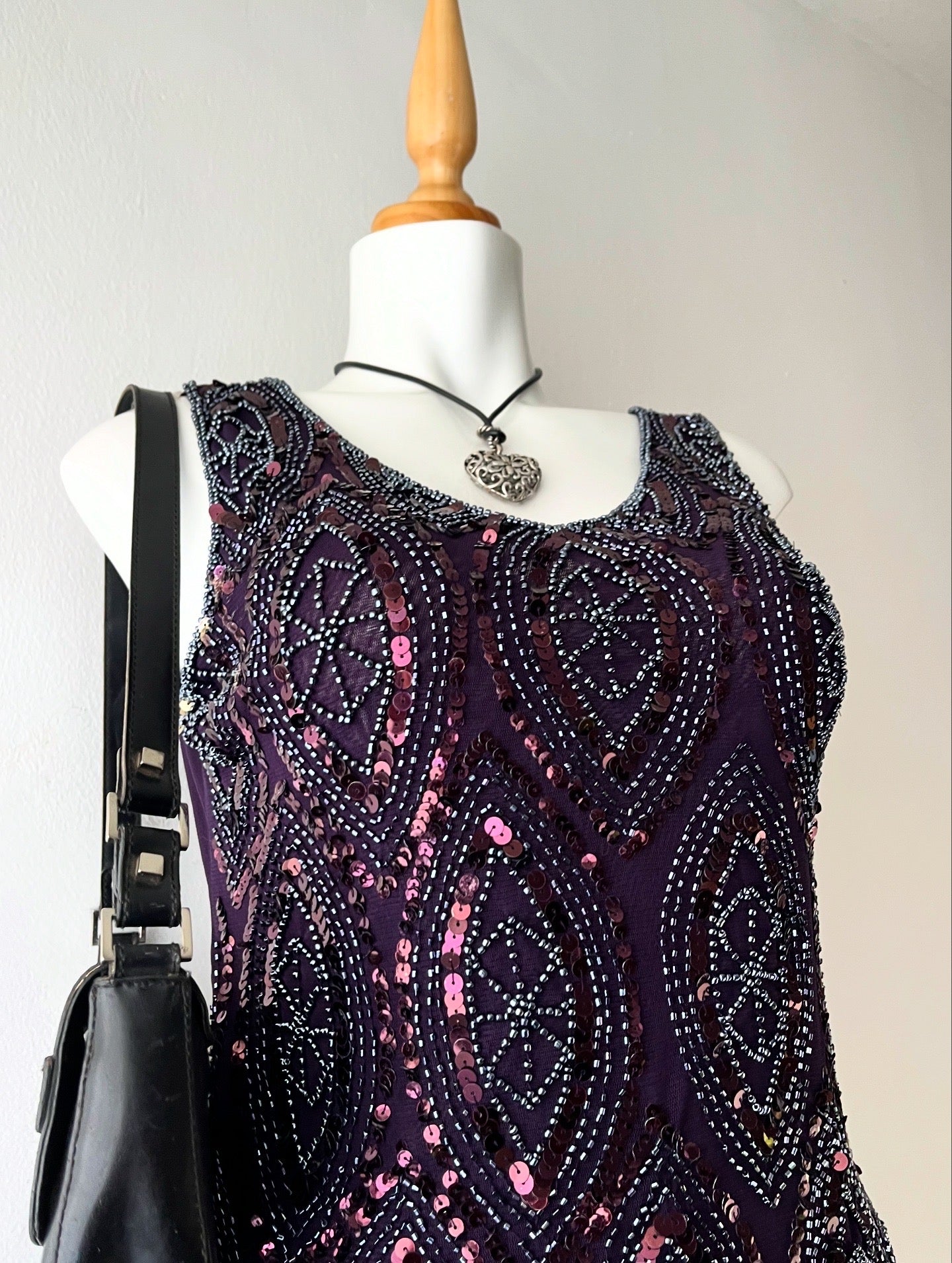 Purple sequin embroidery top