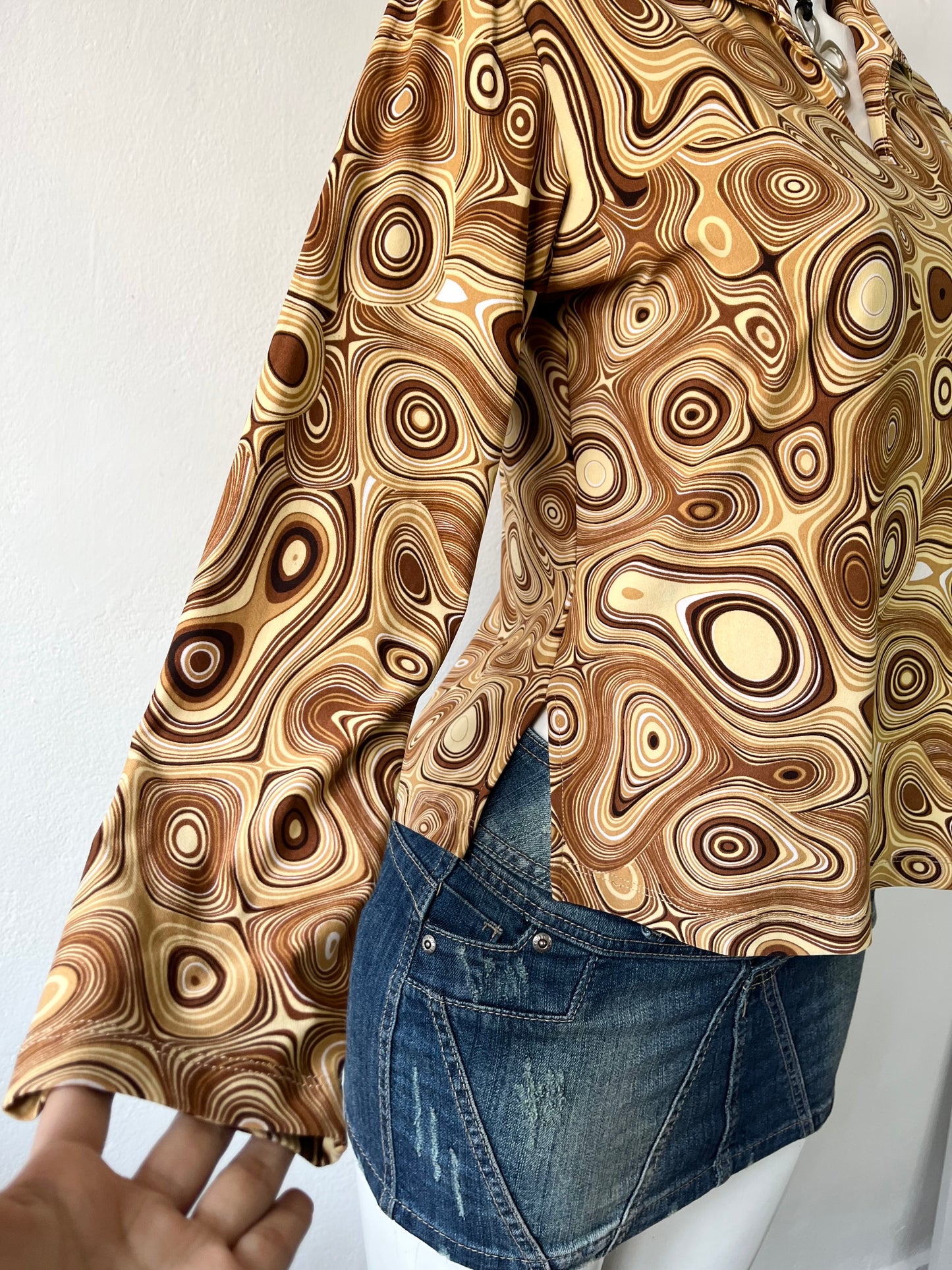 Long sleeve boho top-size M