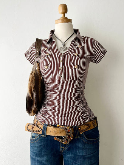 Adorable striped blouse with bows