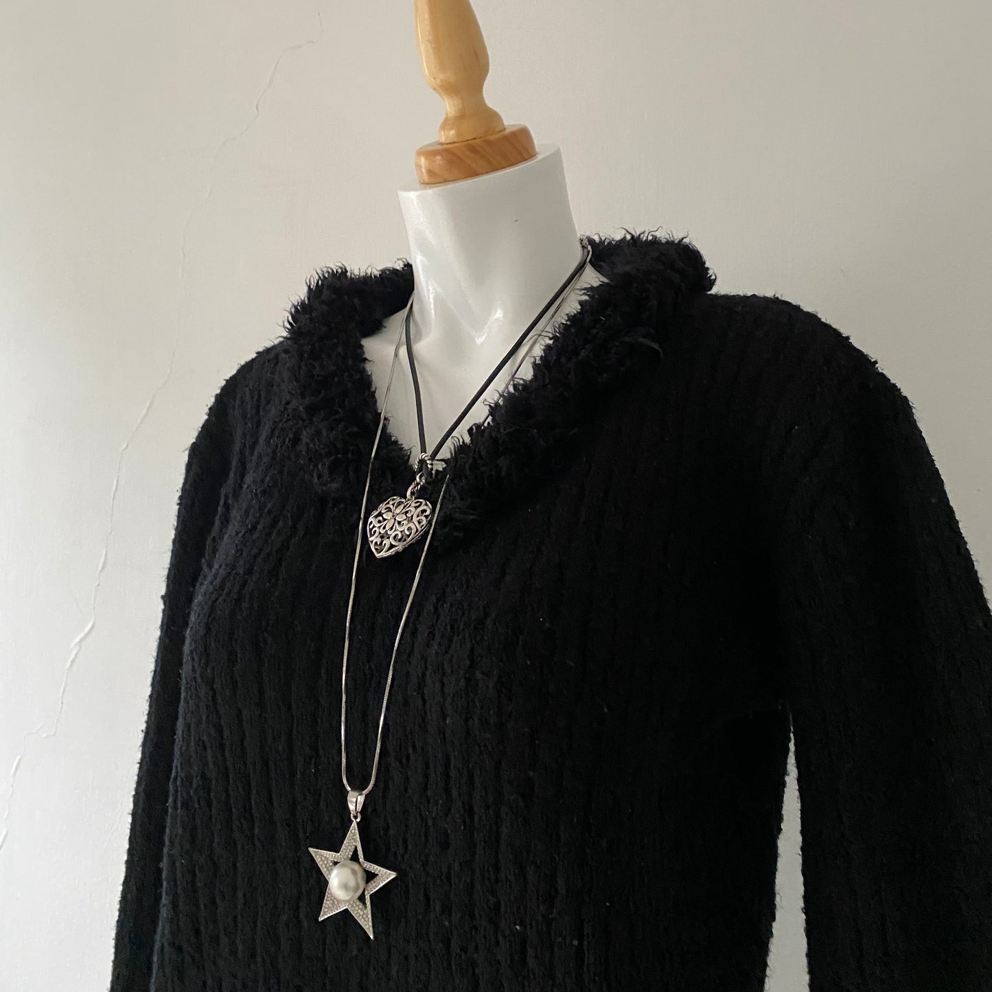 Oversized black wool sweater