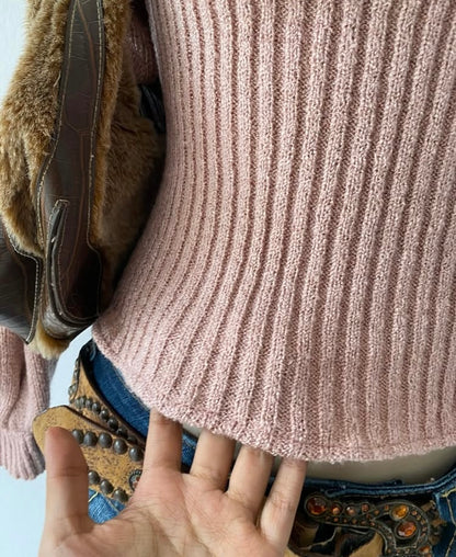 Off shoulder sweater -rosewood